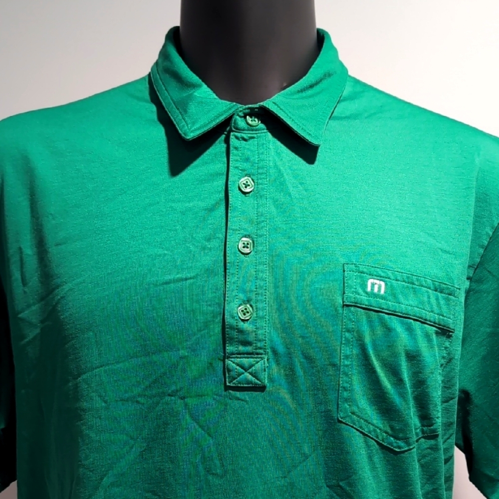 Travis Mathew Green Golf Polo Shirt Size XXL
